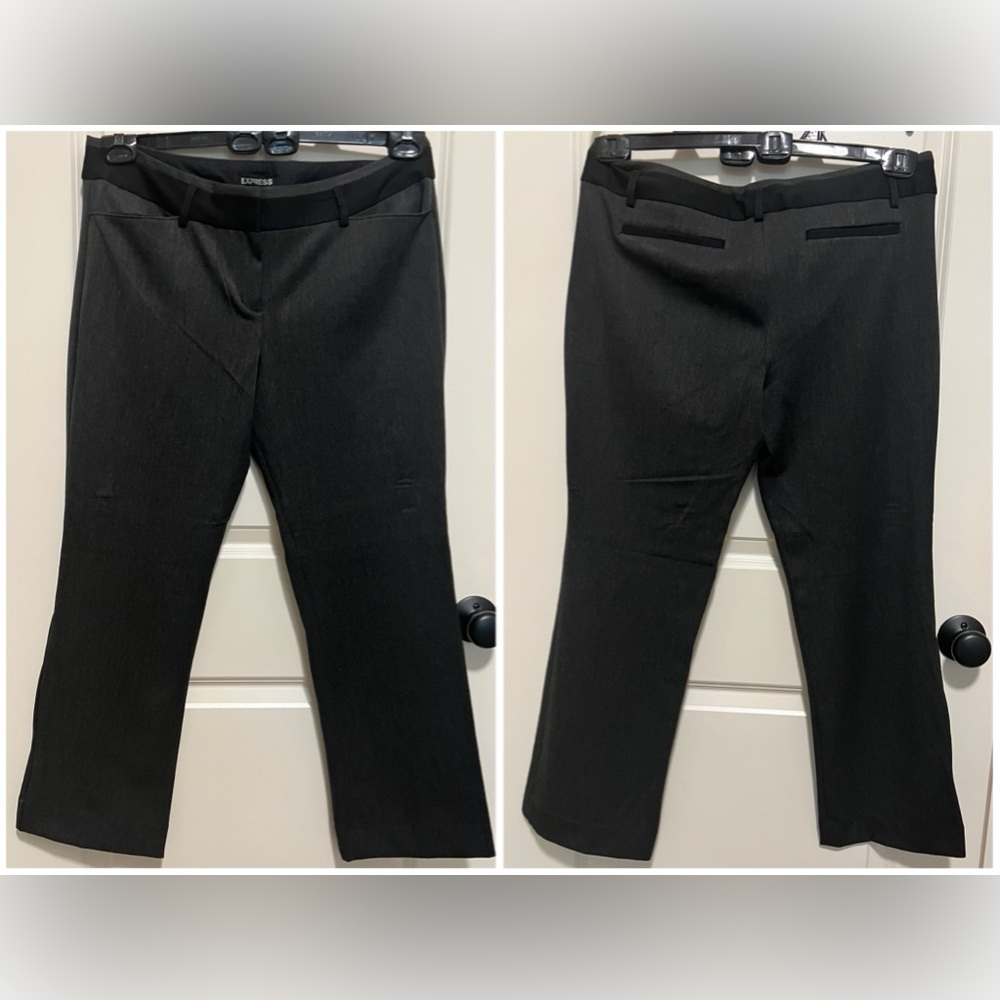 Express Womens Charcoal Gray Waistband Editor Career Dress Pants